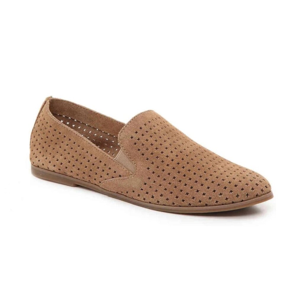 Lucky Tan Perforated Suede "Carthy" Loafer 7.5